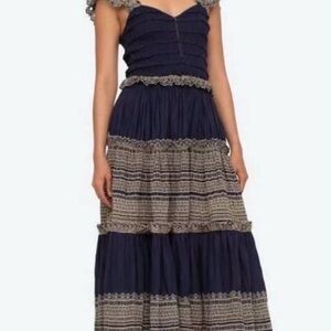 Sea New York Marley Pleated Sleeveless Dress in Navy